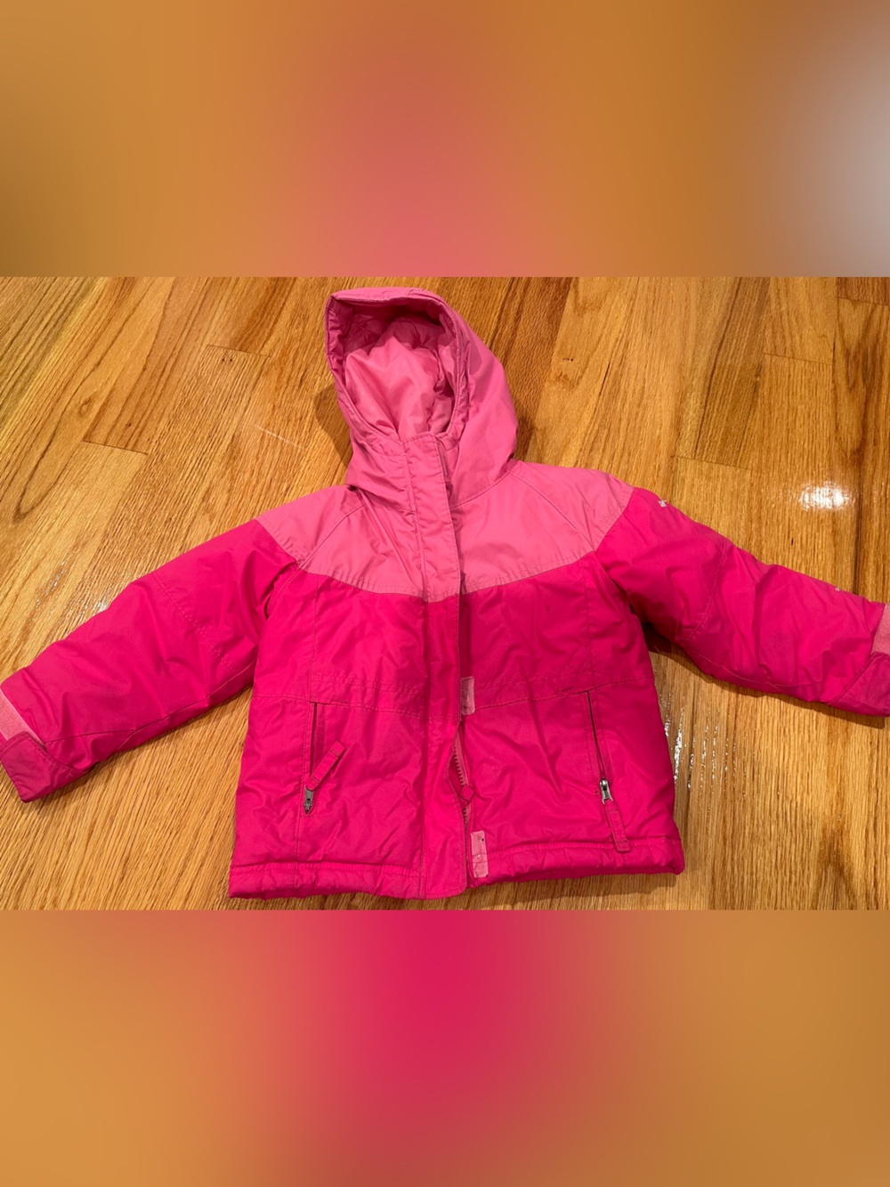 Columbia Girls' Two-Tone Pink Hooded winter Jacket